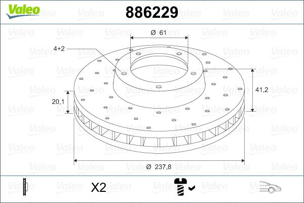 886229 Valeo Гальмівний диск