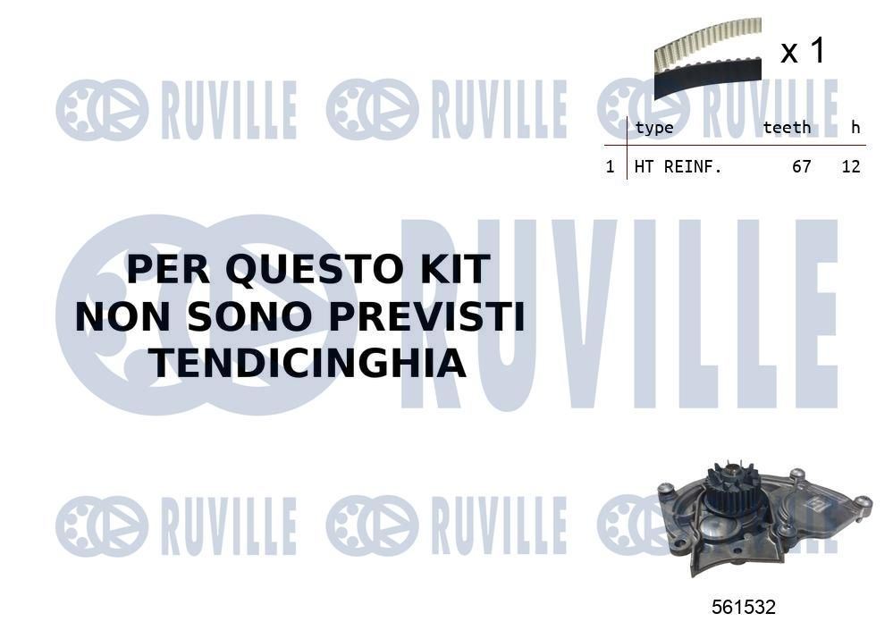 55b0031 Ruville Комплект ременя ГРМ + помпа