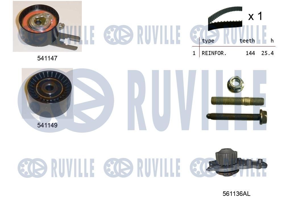 5500521 Ruville Комплект ременя ГРМ + помпа