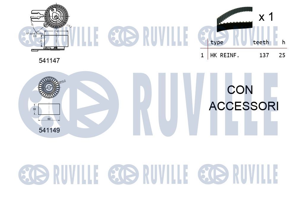 550058 Ruville Комплект ремня ГРМ