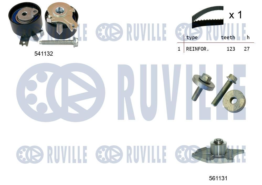 5500551 Ruville Комплект ремня ГРМ + помпа