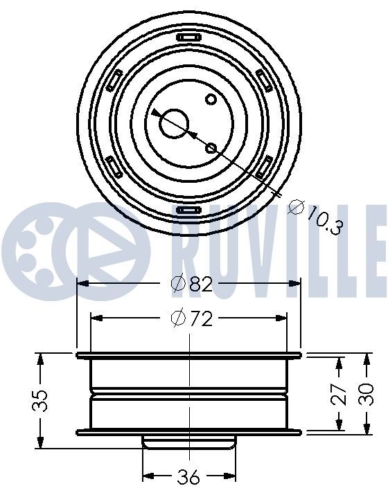 540003 Ruville Натяжной ролик ремня ГРМ