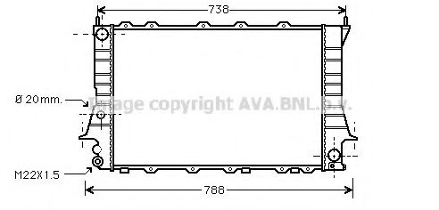 AIA2081 AVA Quality Cooling Радиатор охлаждения двигателя для Audi 100