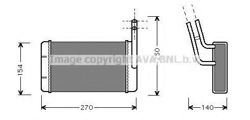 FD6132 AVA Quality Cooling Радіатор пічки для Ford Transit