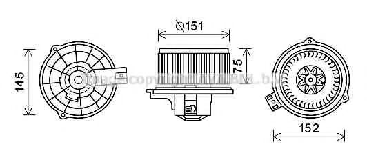 KA8234 AVA Quality Cooling Вентилятор салону для Kia Rio