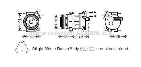OLK558 AVA Quality Cooling Компресор кондиціонера для Opel Corsa
