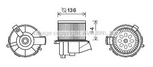 PE8387 AVA Quality Cooling Вентилятор салона для Peugeot 307