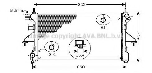 PEA2304 AVA Quality Cooling Радиатор охлаждения двигателя