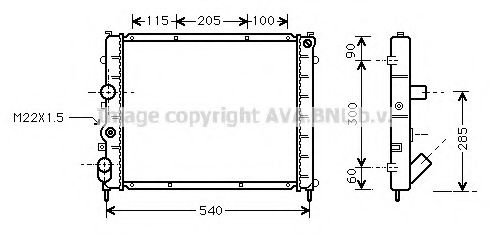 RTA2215 AVA Quality Cooling Радіатор охолодження двигуна для Renault Kangoo