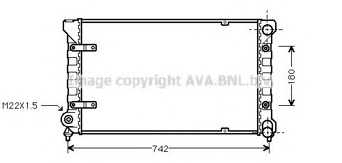 Радіатор охолодження двигуна AVA Quality Cooling ST2009 для Seat Toledo