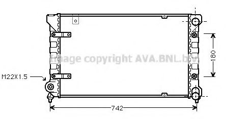 Радіатор охолодження двигуна AVA Quality Cooling STA2019 для Seat Toledo