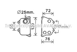 VN3390 AVA Quality Cooling Оливний радіатор двигуна