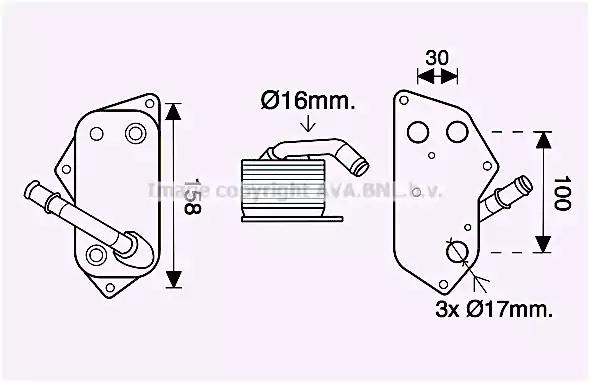 bw3558 AVA Quality Cooling Масляный радиатор двигателя