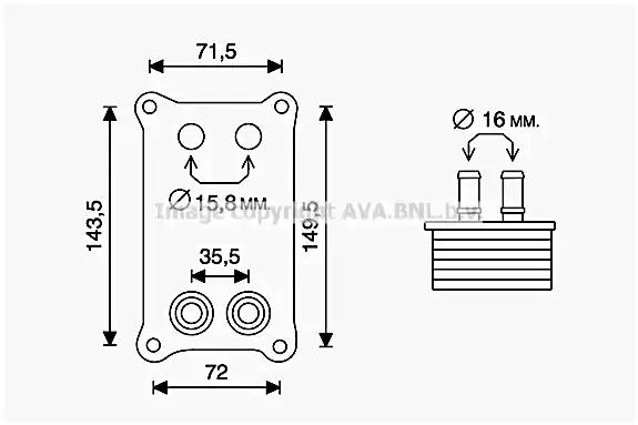 fd3623 AVA Quality Cooling Оливний радіатор двигуна