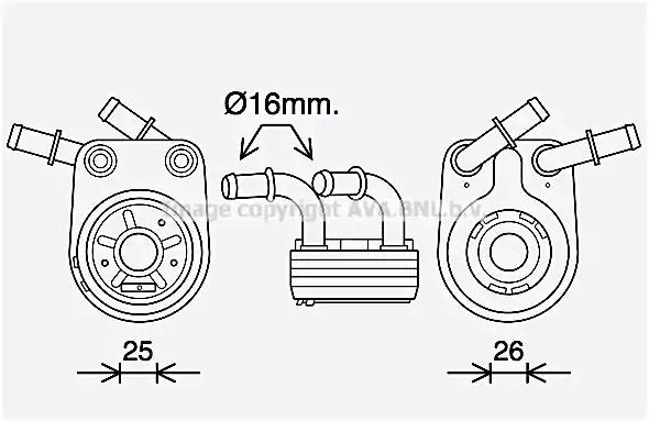 ft3458 AVA Quality Cooling Масляный радиатор двигателя