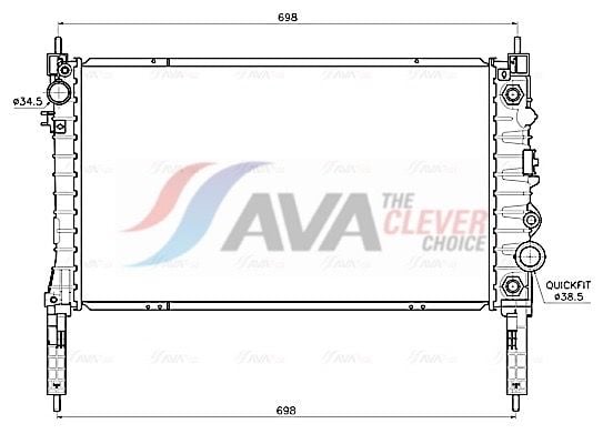 ol2747 AVA Quality Cooling Радіатор охолодження двигуна