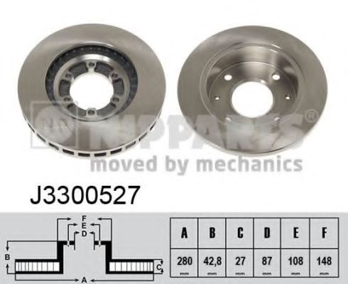 J3300527 Nipparts Гальмівний диск для Hyundai Terracan