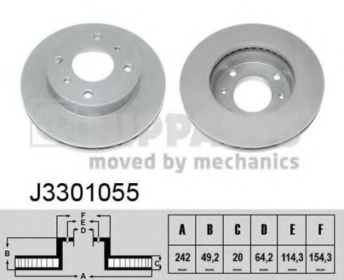 J3301055 Nipparts Гальмівний диск для Nissan Primera
