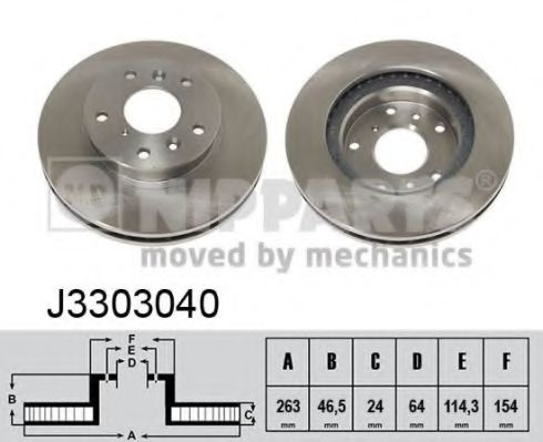 J3303040 Nipparts Тормозной диск