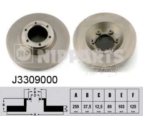 J3309000 Nipparts Тормозной диск