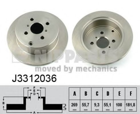 J3312036 Nipparts Гальмівний диск