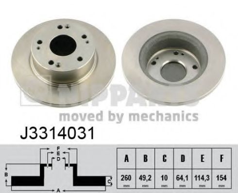J3314031 Nipparts Гальмівний диск для Honda Accord