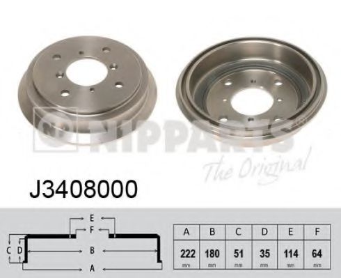 J3408000 Nipparts Тормозной барабан для Suzuki Swift