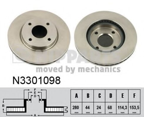 N3301098 Nipparts Тормозной диск
