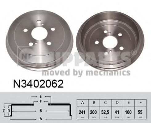 N3402062 Nipparts Тормозной барабан