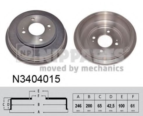 N3404015 Nipparts Тормозной барабан