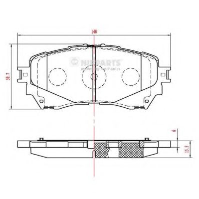 N3603074 Nipparts Гальмівні колодки для Mazda 6