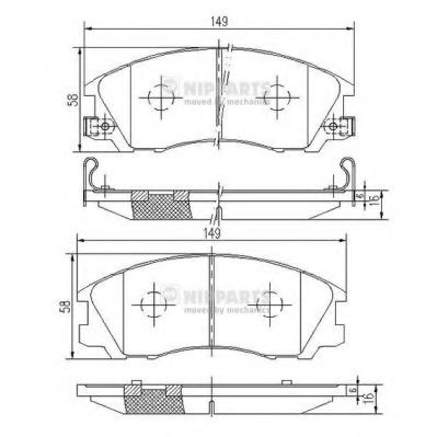 J3600534 Nipparts Гальмівні колодки для Hyundai Terracan
