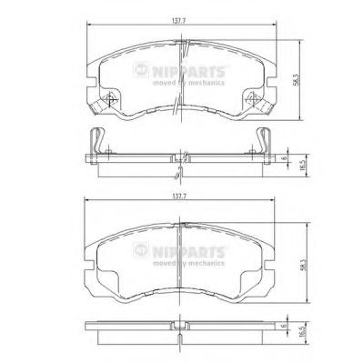J3609009 Nipparts Гальмівні колодки