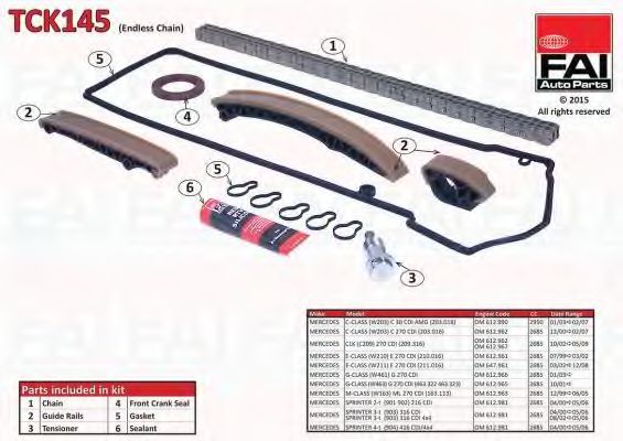 TCK145 Fai Комплект ланцюга ГРМ
