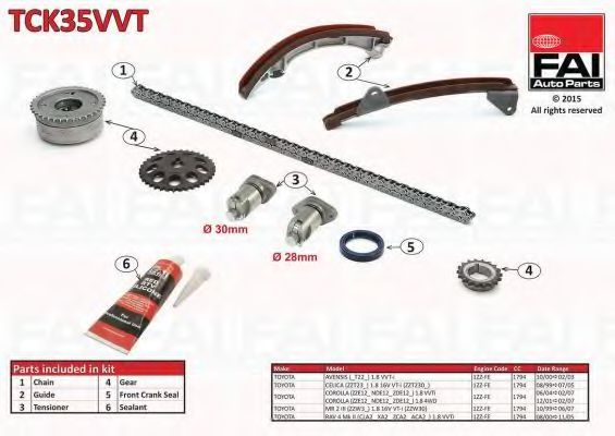 TCK35VVT Fai Комплект ланцюга ГРМ