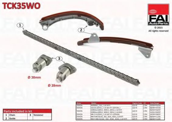 TCK35WO Fai Комплект ланцюга ГРМ