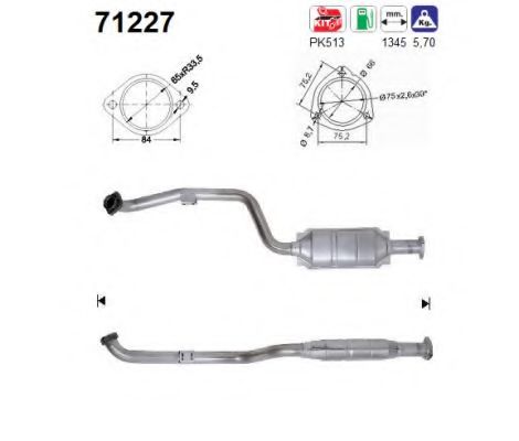 71227 AS Каталізатор для Mercedes SLK-Class