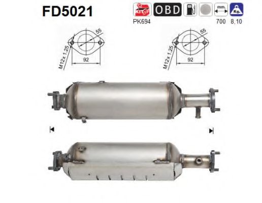 FD5021 AS Сажовий фільтр для Kia Sportage