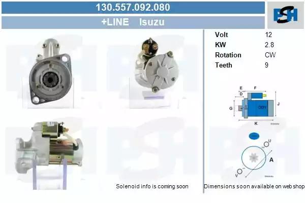 130557092080 CV PSH Стартер для Isuzu D-Max