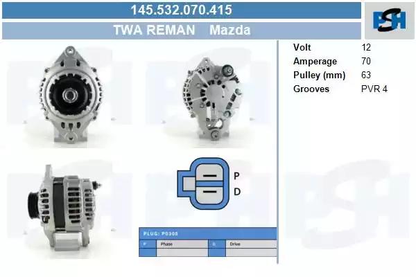 145532070415 CV PSH Генератор для Mazda Demio