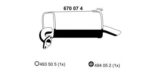 670074 Ernst Глушитель выхлопных газов конечный для Mazda 6