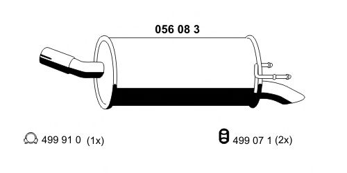 056083 Ernst Глушник вихлопних газів кінцевий для Opel Zafira