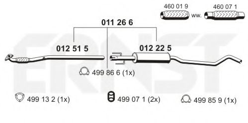 011266 Ernst Средний глушитель выхлопных газов для Opel Corsa