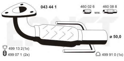 043441 Ernst Приемная труба для Opel Vectra