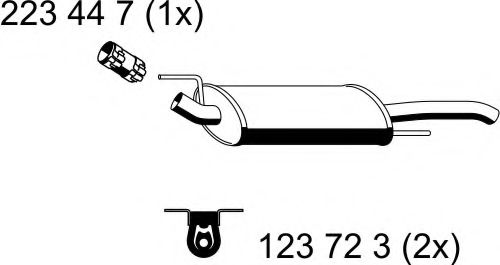 142144 Ernst Глушник вихлопних газів кінцевий для Volkswagen Golf