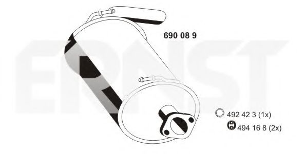 690089 Ernst Глушник вихлопних газів кінцевий для Suzuki Jimny