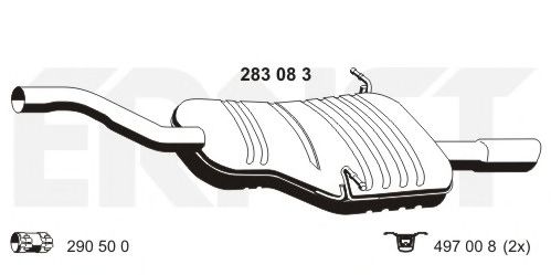 283083 Ernst Глушник вихлопних газів кінцевий для BMW 3 Series