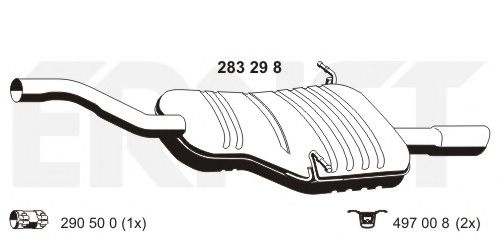 283298 Ernst Глушитель выхлопных газов конечный для BMW 3 Series