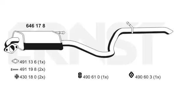 646178 Ernst Глушитель выхлопных газов конечный для Hyundai i30