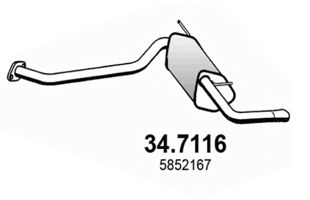 34.7116 Asso Глушник вихлопних газів кінцевий для Opel Zafira